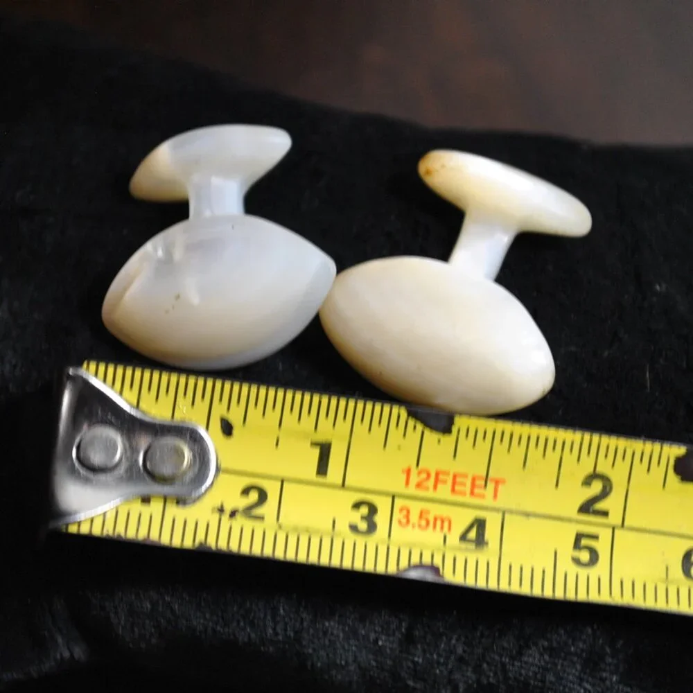Antique Carved Mother of Pearl Shell Cufflinks